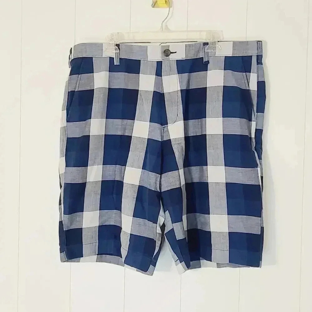 J. Crew Cotton Club Shorts Blue White NWT Cotton Casual Summer Vacation Size 38